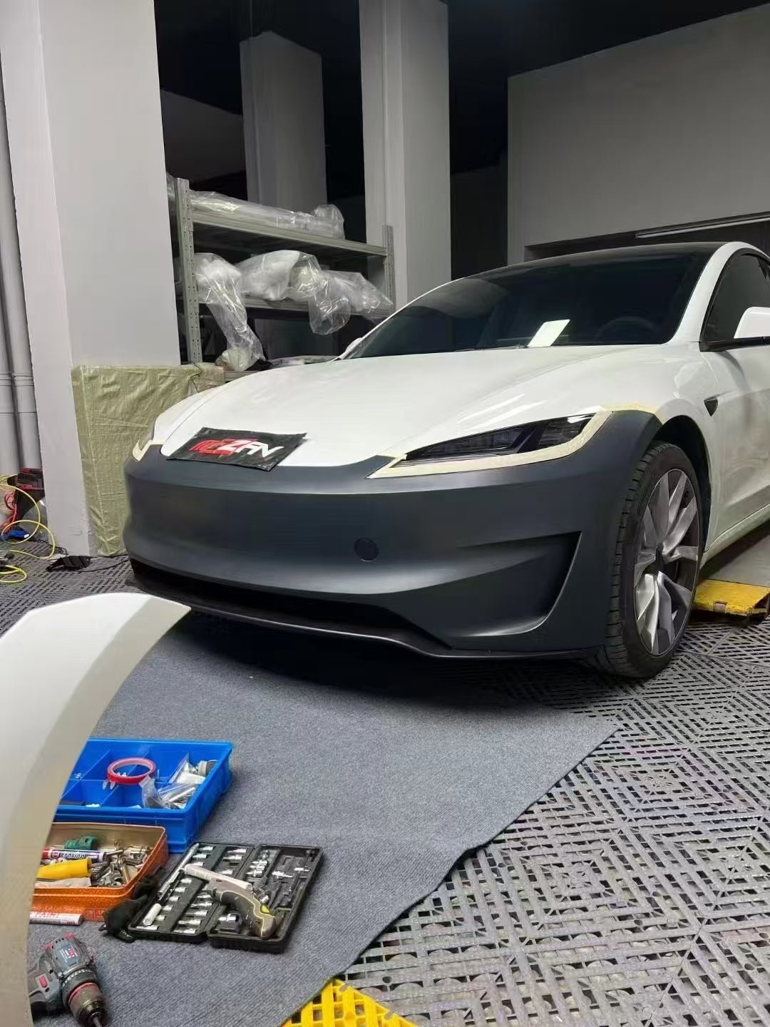 Tesla Model 3 2023+ Performance Style Front Bumper Kit Aftermarket Carbon Fiber Part / Bodykit - Robot Bodykits