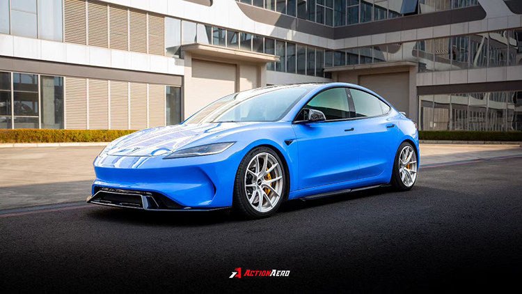 Tesla Model 3 Highland 2023 - 2027 AE Front Bumper Replacement Aftermarket Carbon Fiber Part / Bodykit - Robot Bodykits
