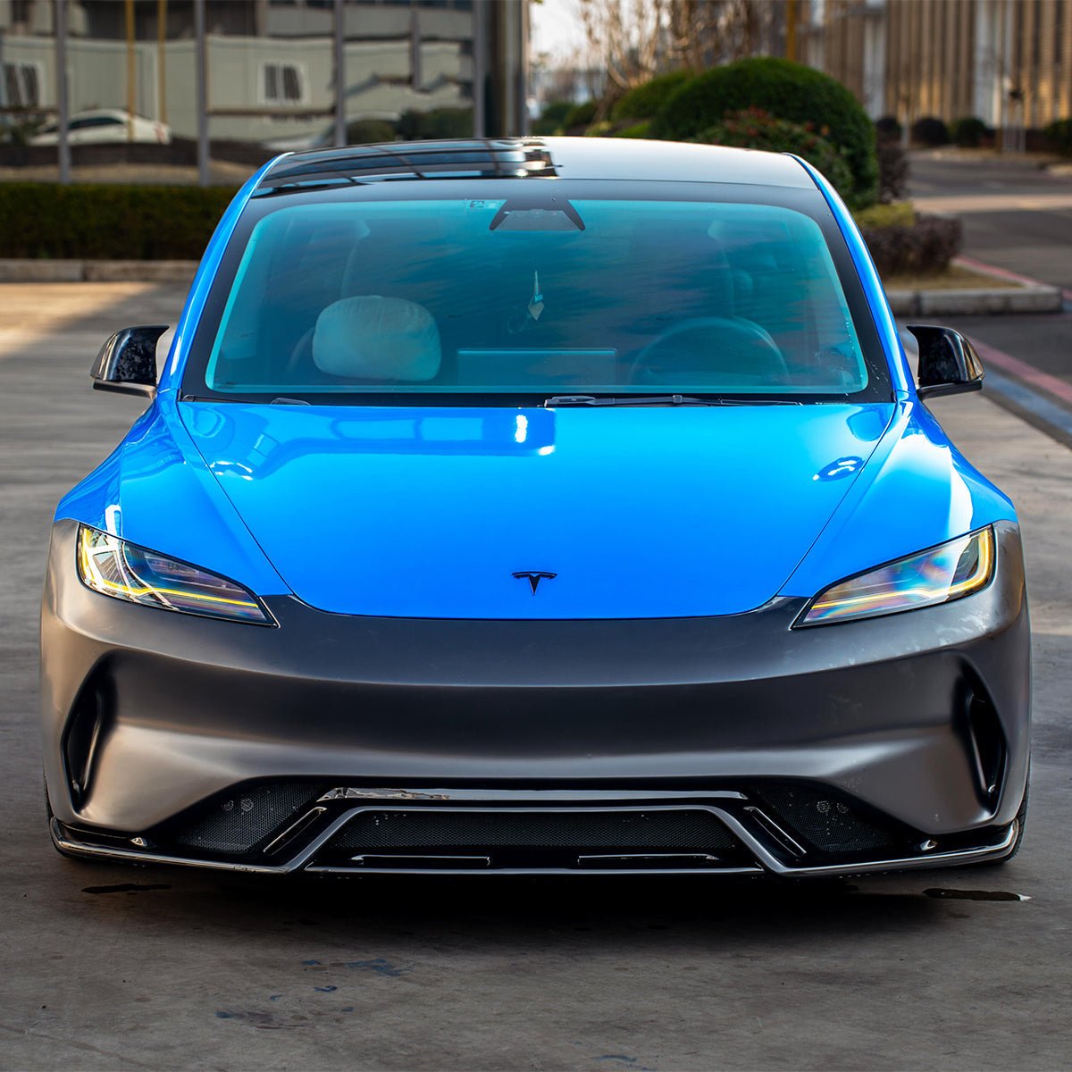 Tesla Model 3 Highland 2023 - 2027 AE Front Bumper Replacement Aftermarket Carbon Fiber Part / Bodykit - Robot Bodykits