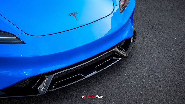 Tesla Model 3 Highland 2023 - 2027 AE Front Bumper Replacement Aftermarket Carbon Fiber Part / Bodykit - Robot Bodykits