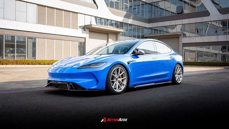 Tesla Model 3 Highland 2023 - 2027 AE Front Bumper Replacement Aftermarket Carbon Fiber Part / Bodykit - Robot Bodykits