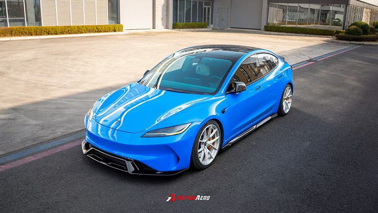 Tesla Model 3 Highland 2023 - 2027 AE Front Bumper Replacement Aftermarket Carbon Fiber Part / Bodykit - Robot Bodykits