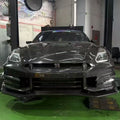 TS Style V2 Dry - Carbon Front Bumper & Front Lip for Nissan GTR GT - R R35 2008 - 2022 Full Prepreg Carbon Fiber Aftermarket Carbon Fiber Part / Bodykit - Robot Bodykits