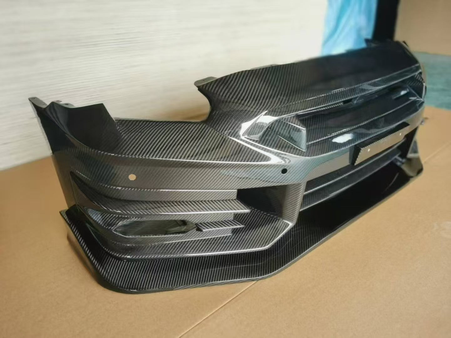 TS Style V2 Dry - Carbon Front Bumper & Front Lip for Nissan GTR GT - R R35 2008 - 2022 Full Prepreg Carbon Fiber Aftermarket Carbon Fiber Part / Bodykit - Robot Bodykits