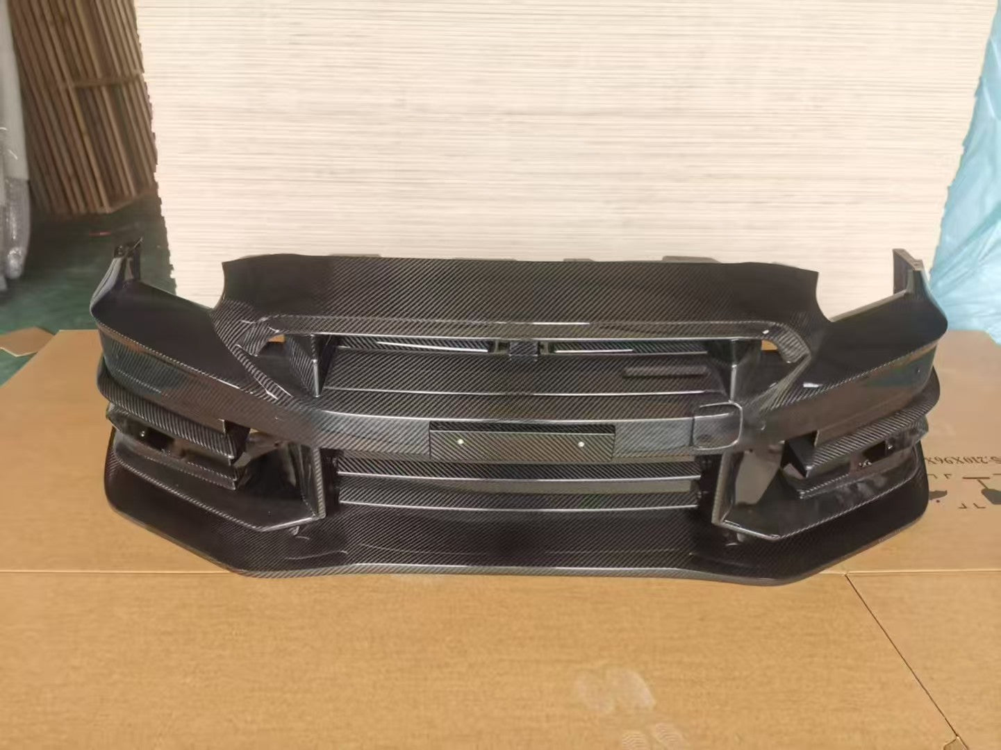 TS Style V2 Dry - Carbon Front Bumper & Front Lip for Nissan GTR GT - R R35 2008 - 2022 Full Prepreg Carbon Fiber Aftermarket Carbon Fiber Part / Bodykit - Robot Bodykits