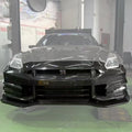 TS Style V2 Dry - Carbon Front Bumper & Front Lip for Nissan GTR GT - R R35 2008 - 2022 Full Prepreg Carbon Fiber Aftermarket Carbon Fiber Part / Bodykit - Robot Bodykits