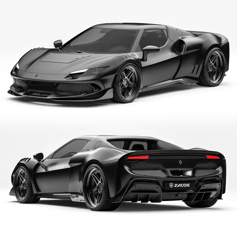 ZACOE Ferrari 296 GTB Carbon Fibre Widebody kit (17pcs/set) Aftermarket Carbon Fiber Part / Bodykit - Robot Bodykits