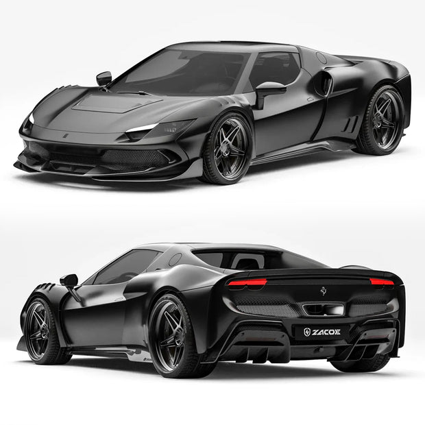 ZACOE Ferrari 296 GTB Carbon Fibre Widebody kit (17pcs/set) Aftermarket Carbon Fiber Part / Bodykit - Robot Bodykits