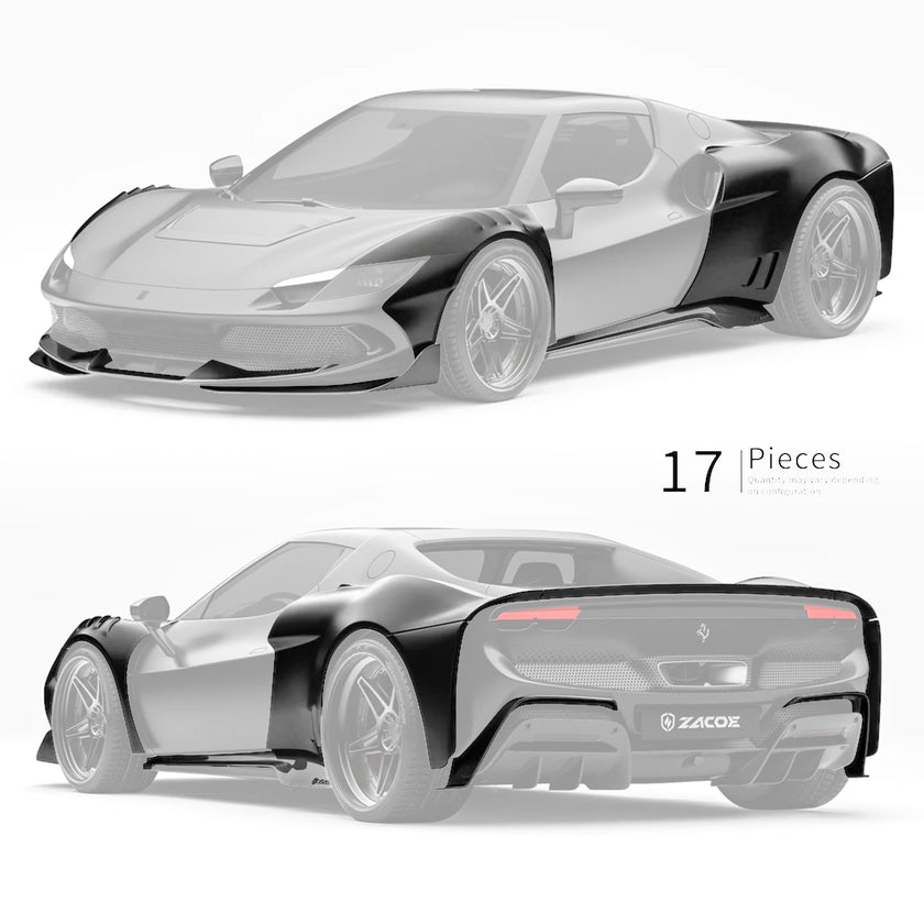 ZACOE Ferrari 296 GTB Carbon Fibre Widebody kit (17pcs/set) Aftermarket Carbon Fiber Part / Bodykit - Robot Bodykits