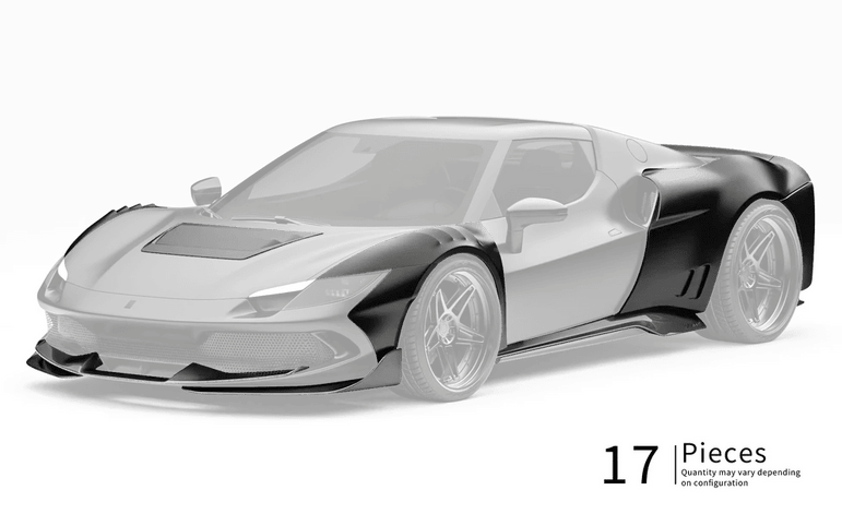 ZACOE Ferrari 296 GTB Carbon Fibre Widebody kit (17pcs/set) Aftermarket Carbon Fiber Part / Bodykit - Robot Bodykits