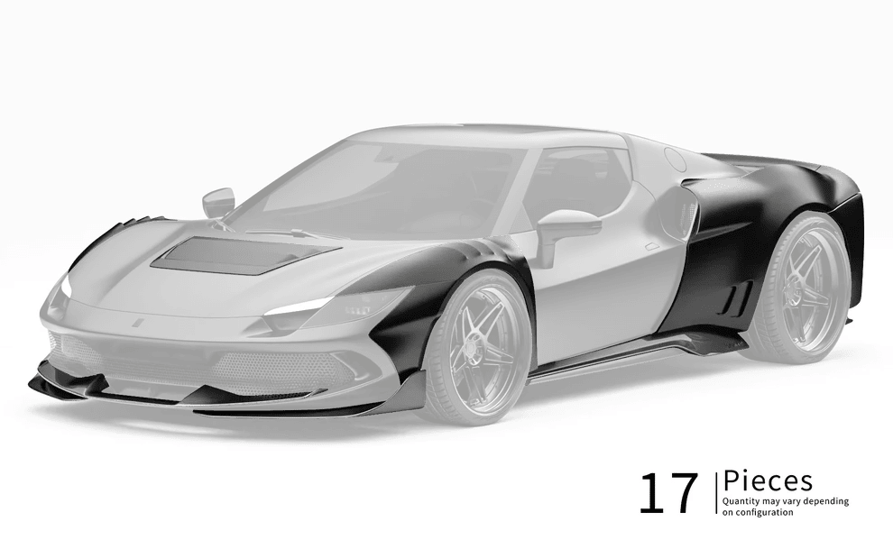 ZACOE Ferrari 296 GTB Carbon Fibre Widebody kit (17pcs/set) Aftermarket Carbon Fiber Part / Bodykit - Robot Bodykits