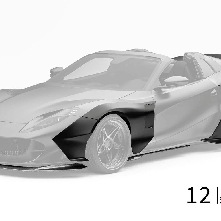 ZACOE Ferrari 812 GTS Carbon Fibre Widebody kit (12pcs/set) Aftermarket Carbon Fiber Part / Bodykit - Robot Bodykits