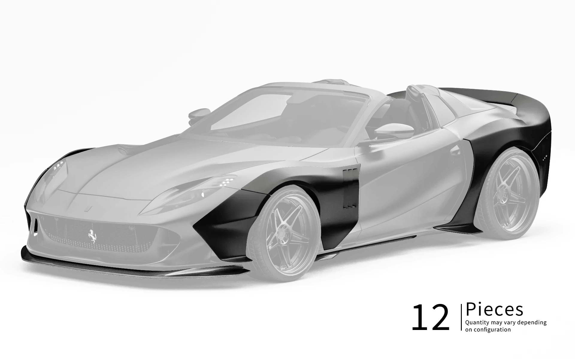 ZACOE Ferrari 812 GTS Carbon Fibre Widebody kit (12pcs/set) Aftermarket Carbon Fiber Part / Bodykit - Robot Bodykits