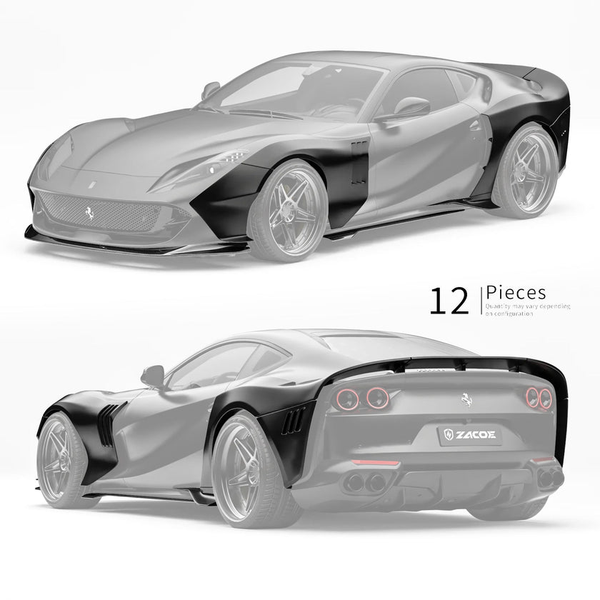 ZACOE Ferrari 812 Superfast Carbon Fibre Widebody kit (12pcs/set) Aftermarket Carbon Fiber Part / Bodykit - Robot Bodykits