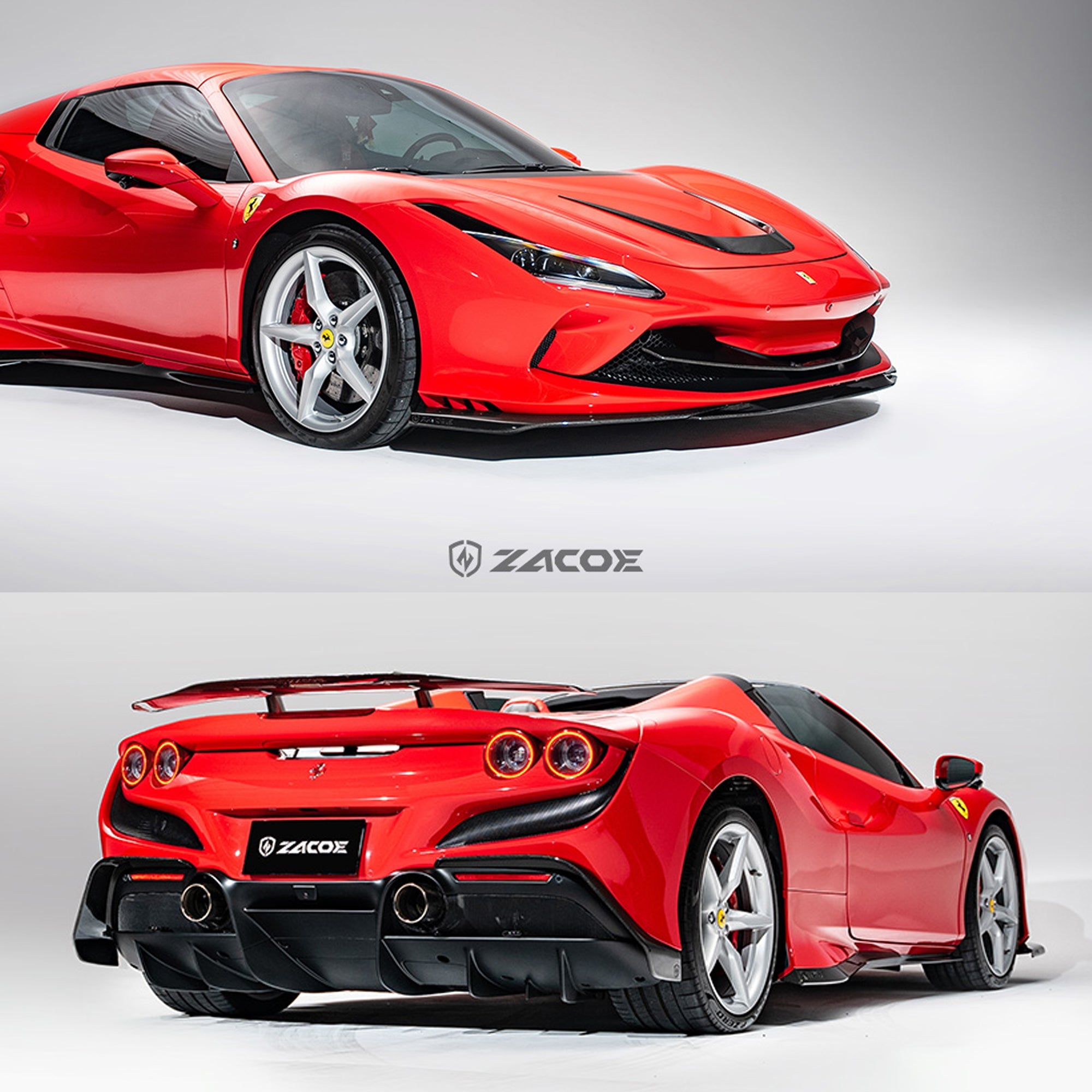 ZACOE Ferrari F8 Tributo Carbon Fibre Body kit (14pcs/set) Aftermarket Carbon Fiber Part / Bodykit - Robot Bodykits