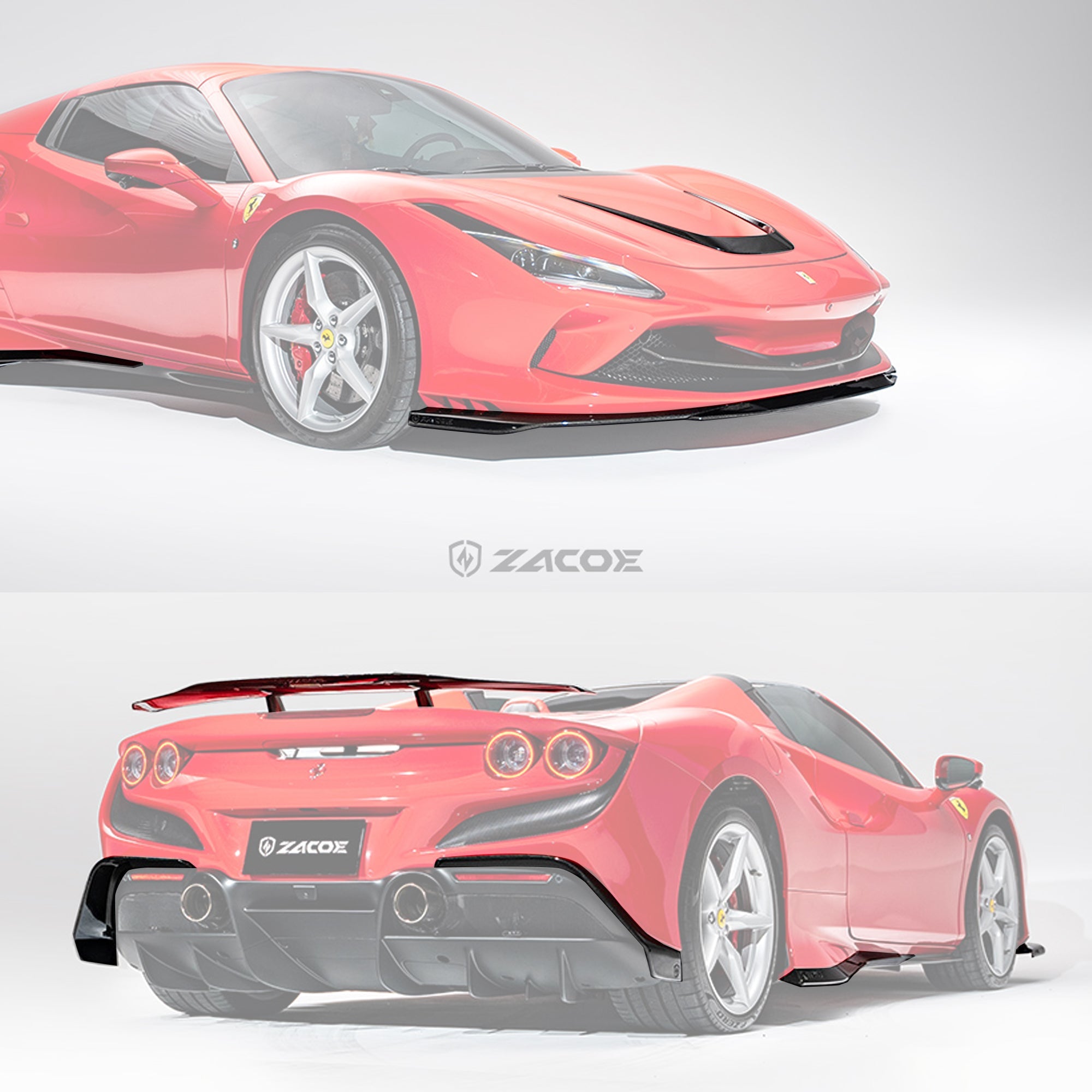 ZACOE Ferrari F8 Tributo Carbon Fibre Body kit (14pcs/set) Aftermarket Carbon Fiber Part / Bodykit - Robot Bodykits