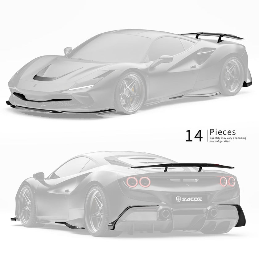 ZACOE Ferrari F8 Tributo Carbon Fibre Body kit (14pcs/set) Aftermarket Carbon Fiber Part / Bodykit - Robot Bodykits