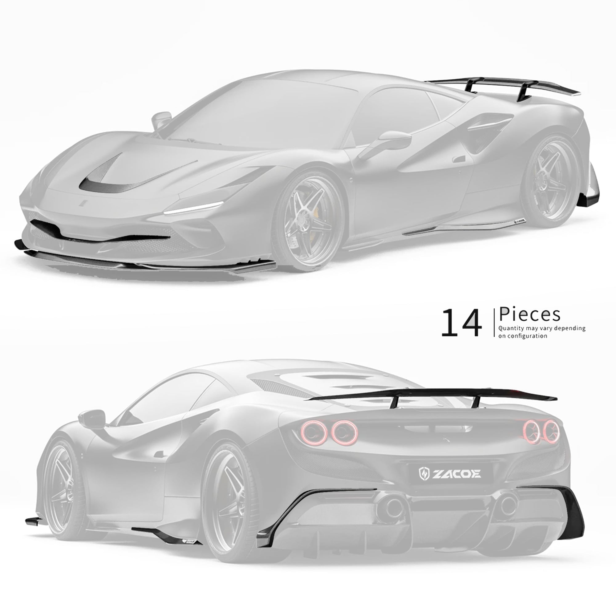 ZACOE Ferrari F8 Tributo Carbon Fibre Body kit (14pcs/set) Aftermarket Carbon Fiber Part / Bodykit - Robot Bodykits