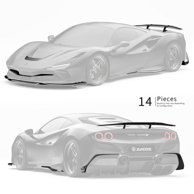 ZACOE Ferrari F8 Tributo Carbon Fibre Body kit (14pcs/set) Aftermarket Carbon Fiber Part / Bodykit - Robot Bodykits