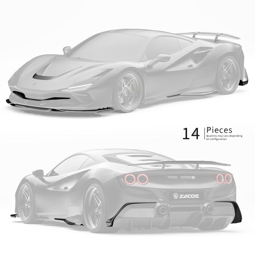 ZACOE Ferrari F8 Tributo Carbon Fibre Body kit (14pcs/set) Aftermarket Carbon Fiber Part / Bodykit - Robot Bodykits