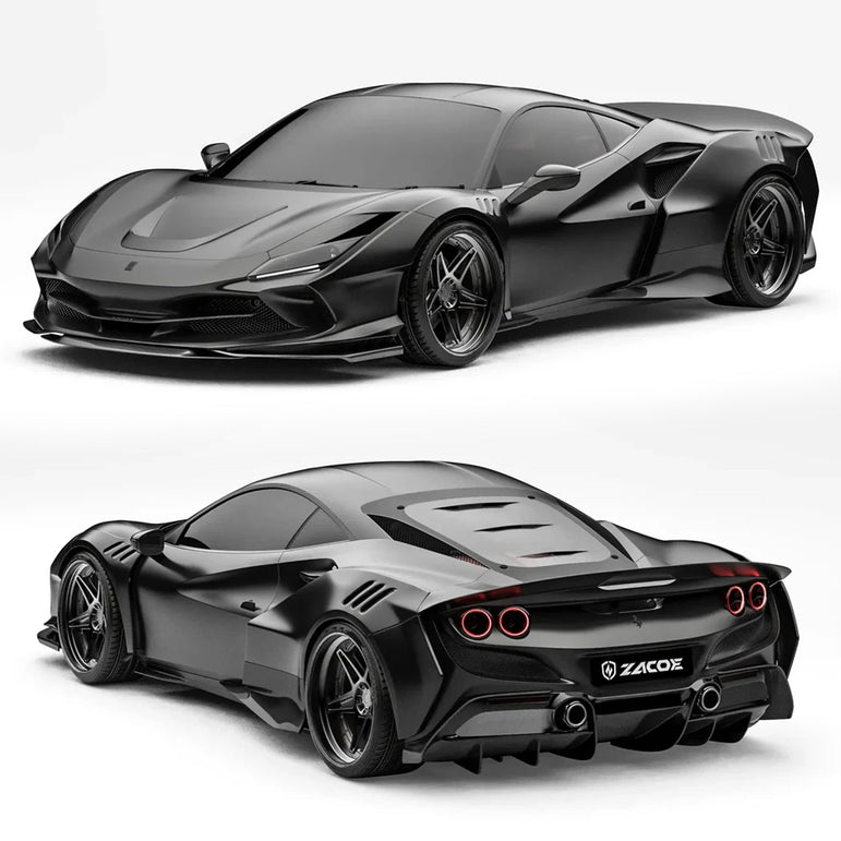 ZACOE Ferrari F8 Tributo Carbon Fibre Widebody kit (18pcs/set) Aftermarket Carbon Fiber Part / Bodykit - Robot Bodykits