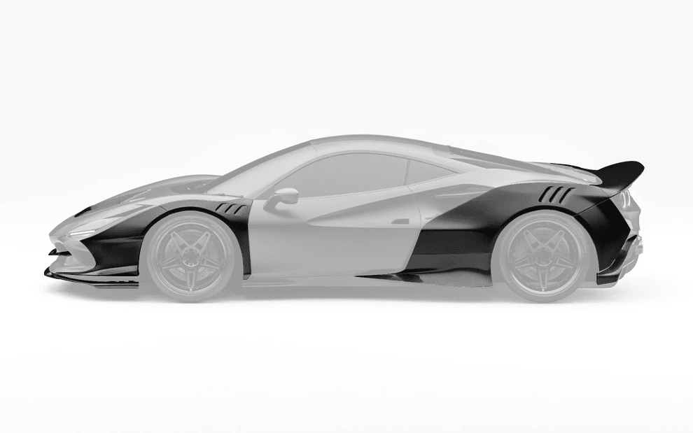 ZACOE Ferrari F8 Tributo Carbon Fibre Widebody kit (18pcs/set) Aftermarket Carbon Fiber Part / Bodykit - Robot Bodykits