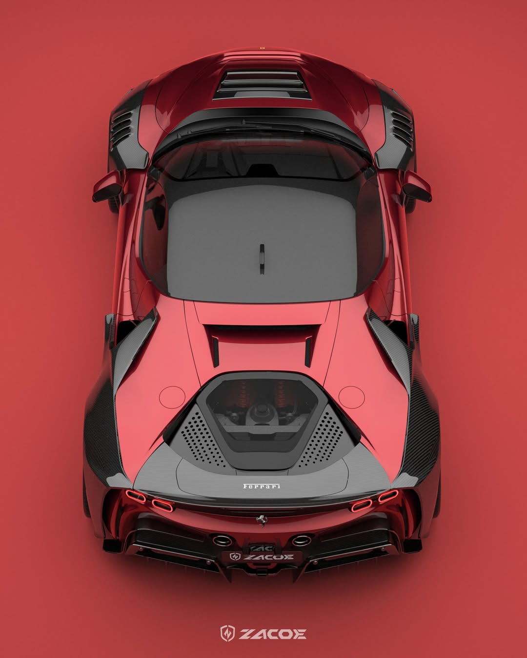 ZACOE Ferrari SF90 Stradale Carbon Fibre Widebody Body kit (18pcs/set) Aftermarket Carbon Fiber Part / Bodykit - Robot Bodykits