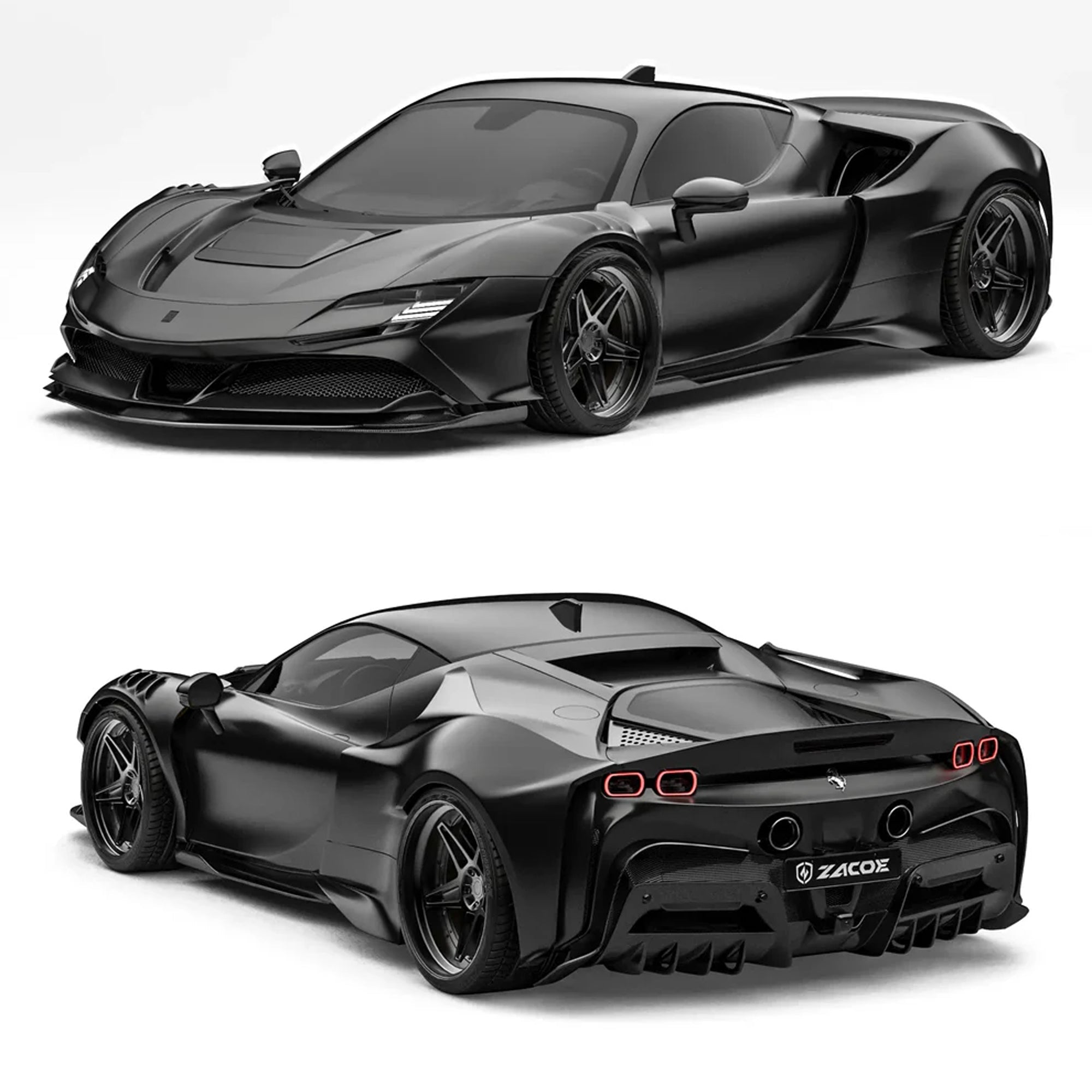 ZACOE Ferrari SF90 Stradale Carbon Fibre Widebody Body kit (18pcs/set) Aftermarket Carbon Fiber Part / Bodykit - Robot Bodykits