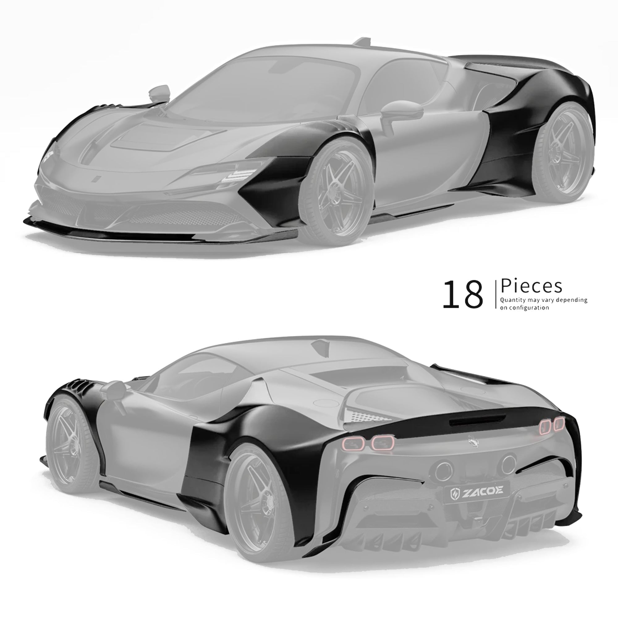 ZACOE Ferrari SF90 Stradale Carbon Fibre Widebody Body kit (18pcs