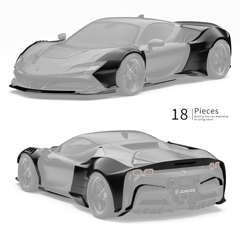 ZACOE Ferrari SF90 Stradale Carbon Fibre Widebody Body kit (18pcs/set) Aftermarket Carbon Fiber Part / Bodykit - Robot Bodykits