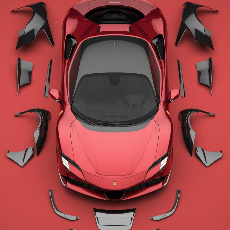ZACOE Ferrari SF90 Stradale Carbon Fibre Widebody Body kit (18pcs/set) Aftermarket Carbon Fiber Part / Bodykit - Robot Bodykits