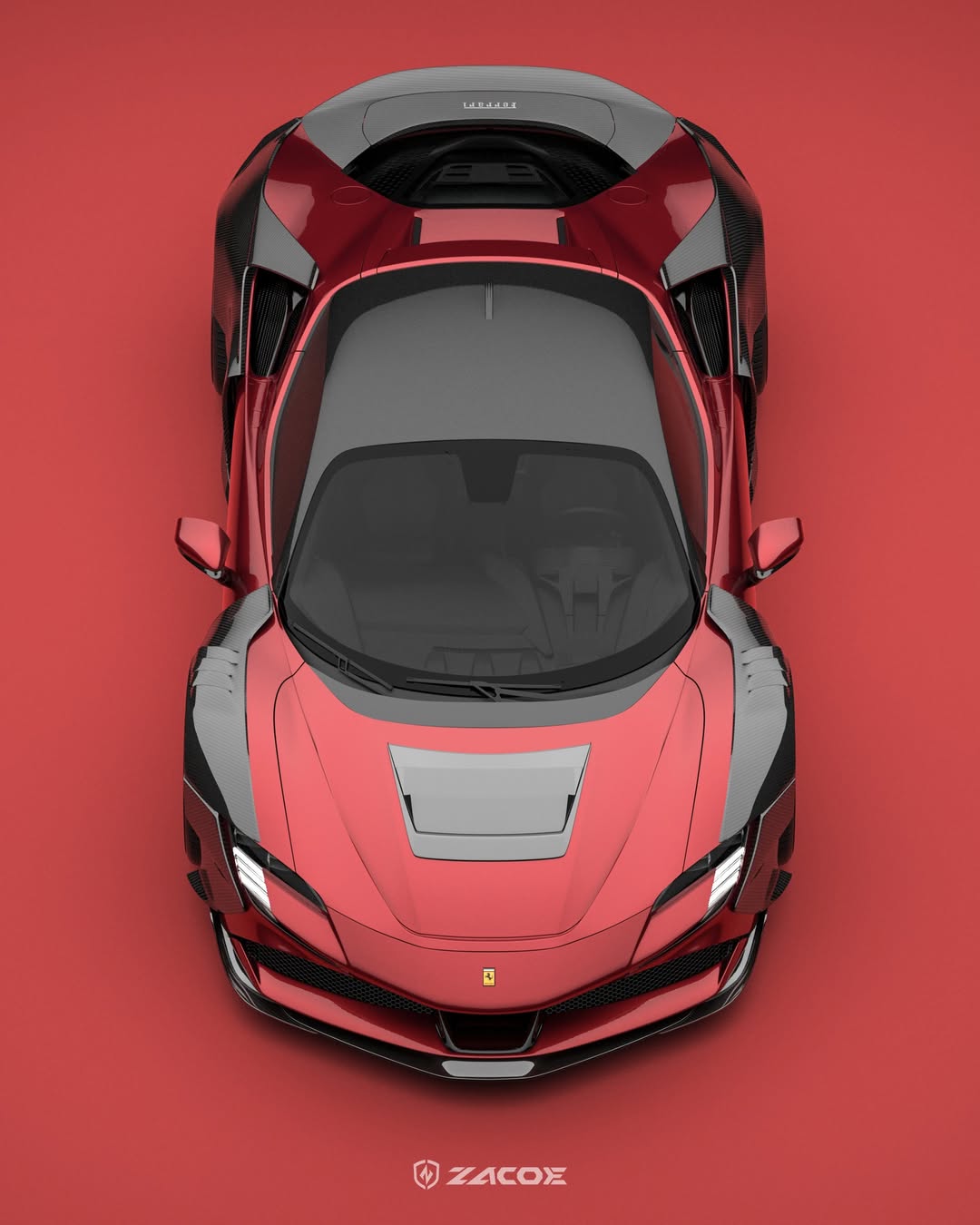 ZACOE Ferrari SF90 Stradale Carbon Fibre Widebody Body kit (18pcs/set) Aftermarket Carbon Fiber Part / Bodykit - Robot Bodykits