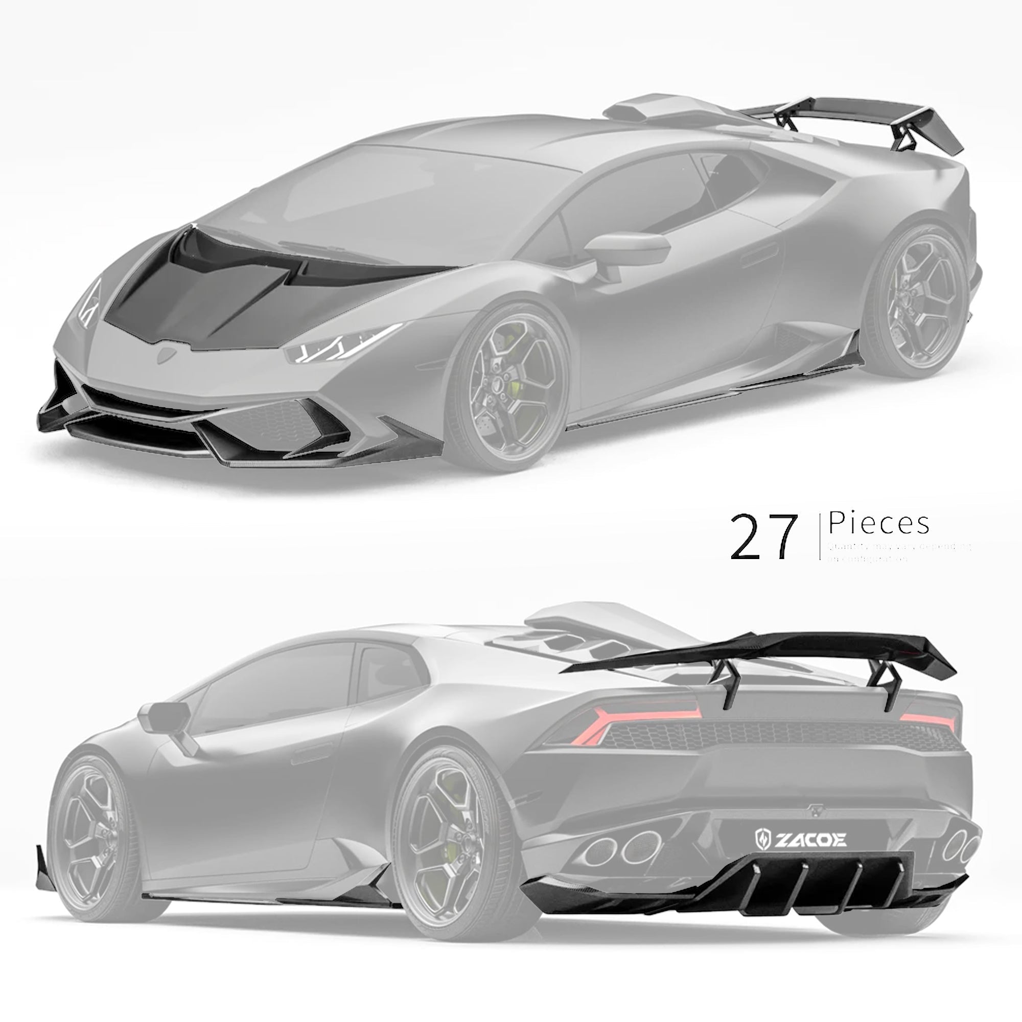 ZACOE Lamborghini Huracan LP610 - 4 Carbon Fiber Body kit 27pcs/set Aftermarket Carbon Fiber Part / Bodykit - Robot Bodykits