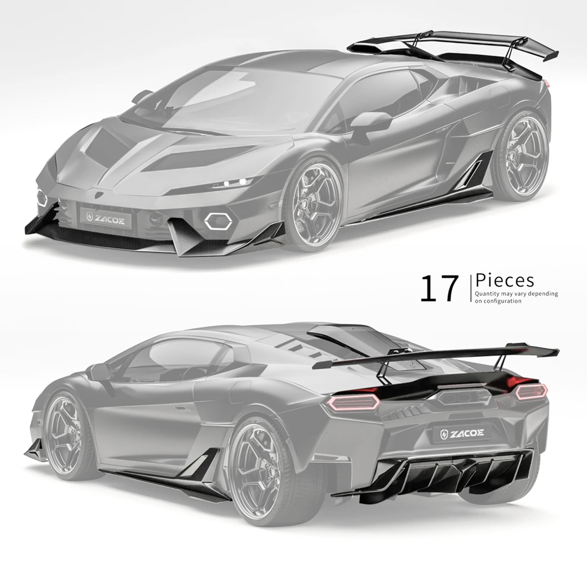 ZACOE Lamborghini Temerario 2025+ Carbon Fibre Body Kit (17pcs/Set) Aftermarket Carbon Fiber Part / Bodykit - Robot Bodykits