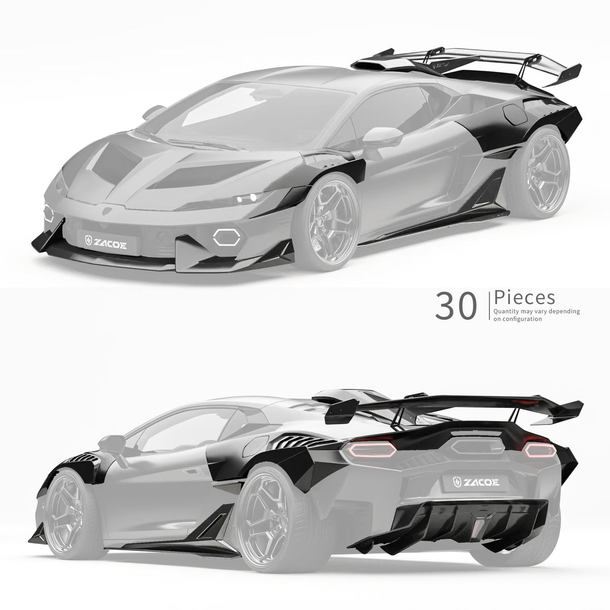 ZACOE Lamborghini Temerario 2025+ Carbon Fibre Wide Body Kit (30pcs/Set) Aftermarket Carbon Fiber Part / Bodykit - Robot Bodykits