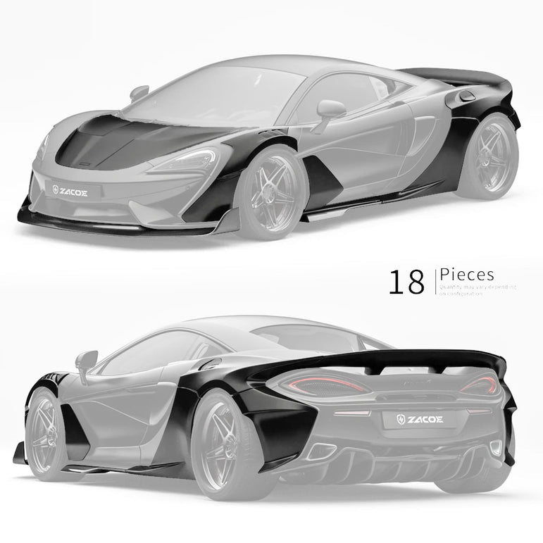 ZACOE McLaren 570s Carbon Fibre Wide Body Kit (18pcs/set) Aftermarket Carbon Fiber Part / Bodykit - Robot Bodykits