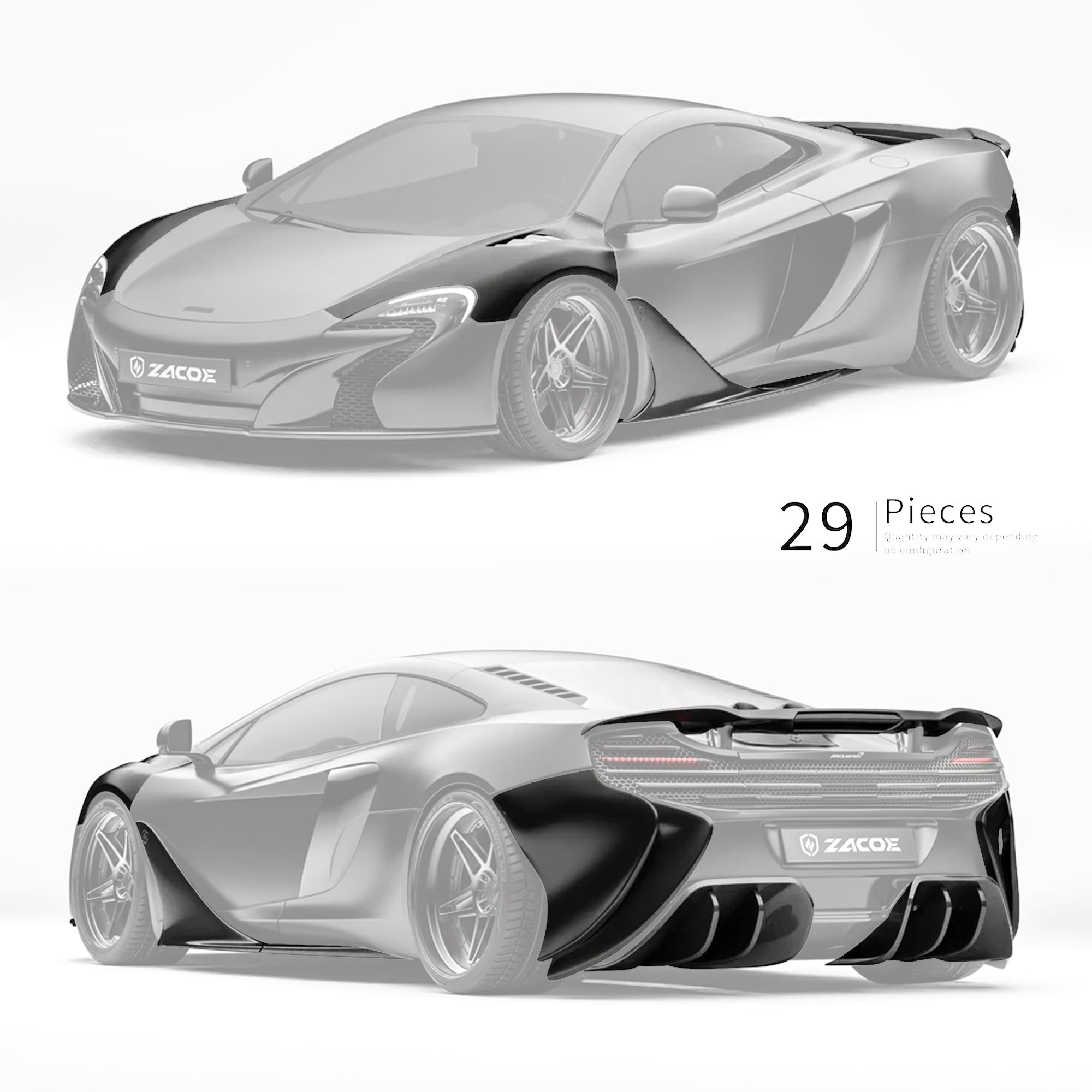 ZACOE McLaren 650S/ MP4 - 12C Carbon Fibre Body Kit (29pcs/set) Aftermarket Carbon Fiber Part / Bodykit - Robot Bodykits