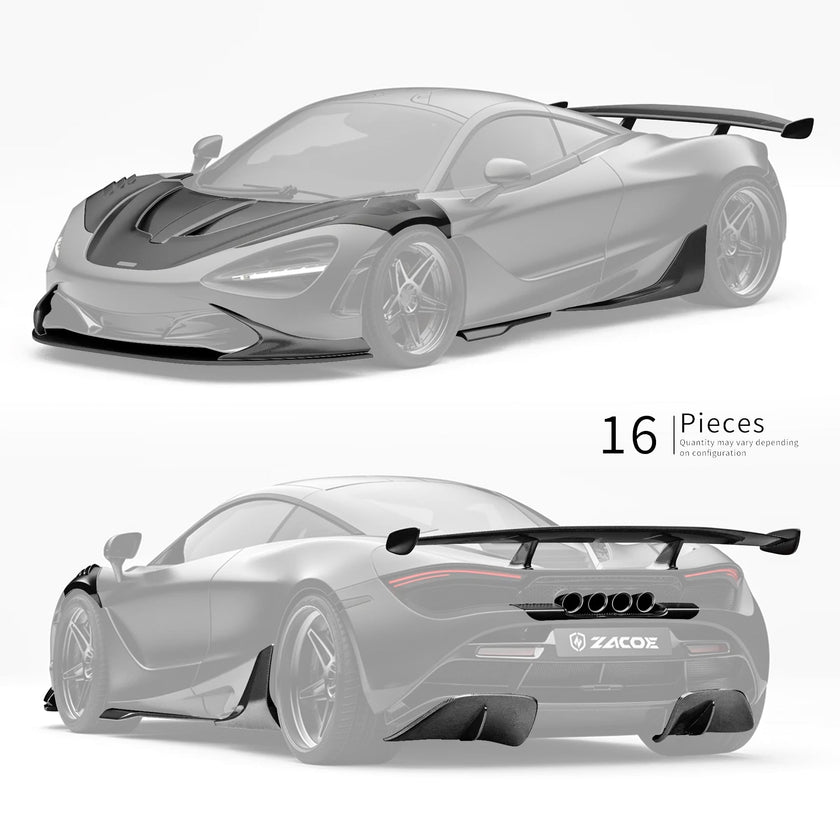 ZACOE McLaren 720s Carbon Fibre Body Kit (16pcs/set) Aftermarket Carbon Fiber Part / Bodykit - Robot Bodykits