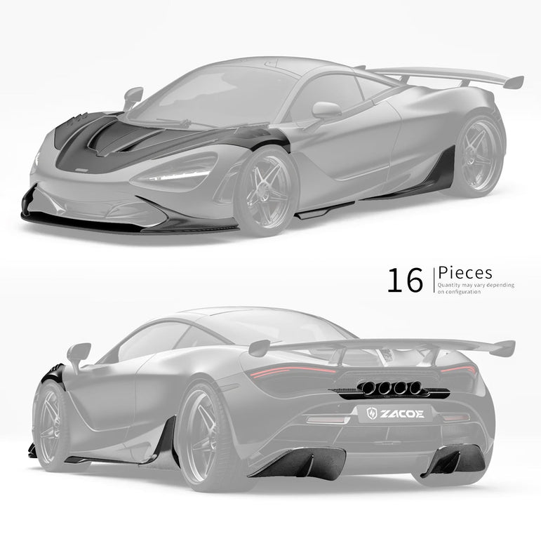 ZACOE McLaren 720s Carbon Fibre Body Kit (16pcs/set) Aftermarket Carbon Fiber Part / Bodykit - Robot Bodykits