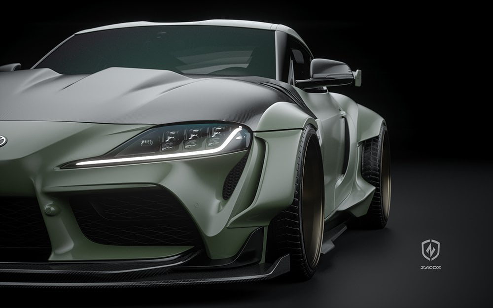 ZACOE Toyota GR Supra FRP/Dry - Carbon Widebody Kit (A90 / A91) [17 pcs/set] Aftermarket Carbon Fiber Part / Bodykit - Robot Bodykits