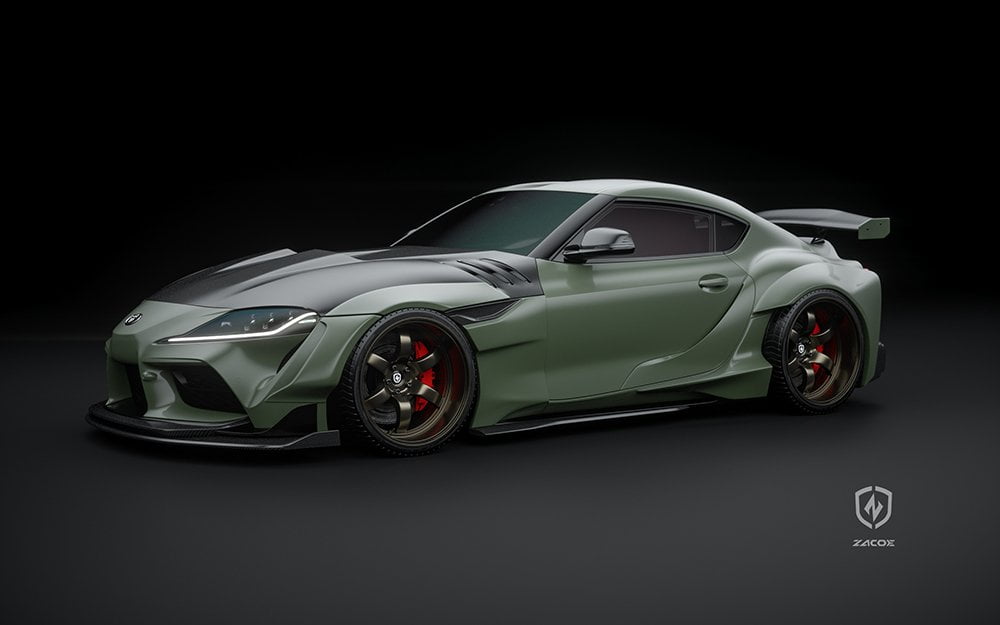 ZACOE Toyota GR Supra FRP/Dry - Carbon Widebody Kit (A90 / A91) [17 pcs/set] Aftermarket Carbon Fiber Part / Bodykit - Robot Bodykits