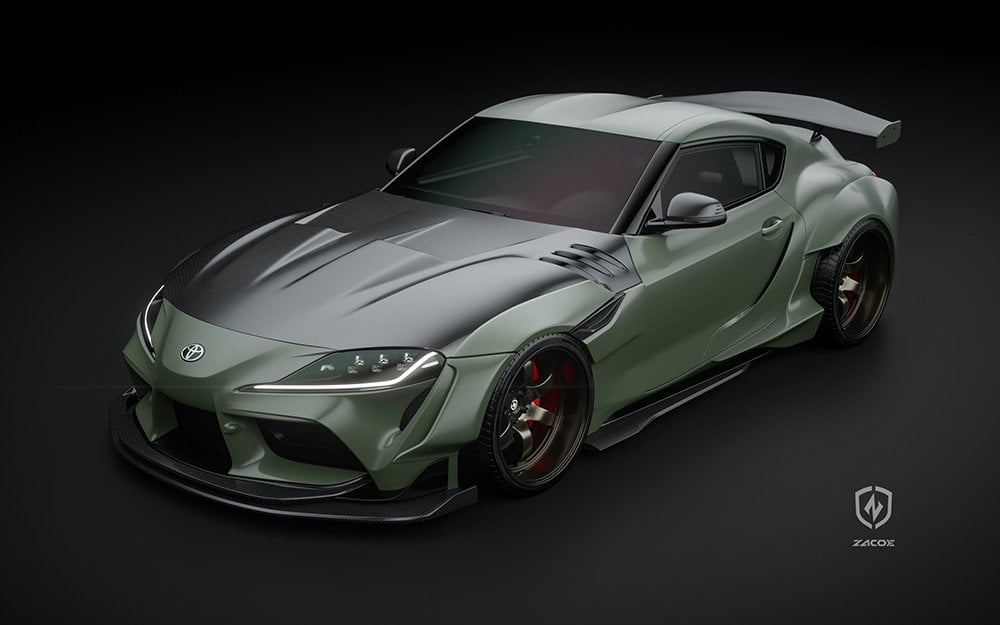 ZACOE Toyota GR Supra FRP/Dry - Carbon Widebody Kit (A90 / A91) [17 pcs/set] Aftermarket Carbon Fiber Part / Bodykit - Robot Bodykits
